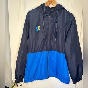 Hurley Rain Coat men’s hooded large blue